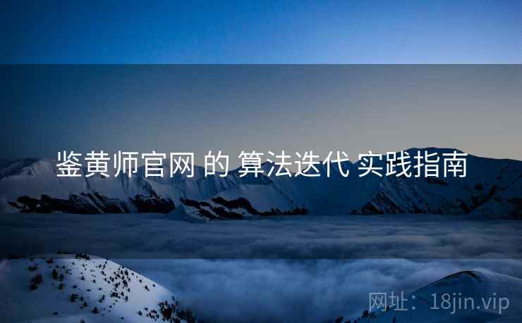 鉴黄师官网 的 算法迭代 实践指南