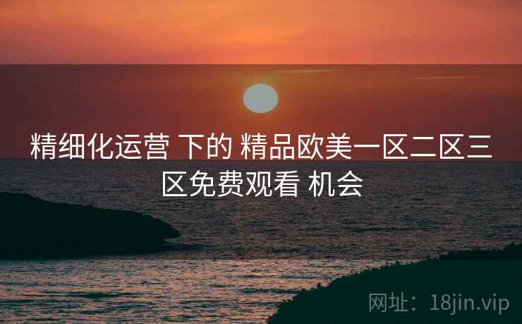 精细化运营 下的 精品欧美一区二区三区免费观看 机会
