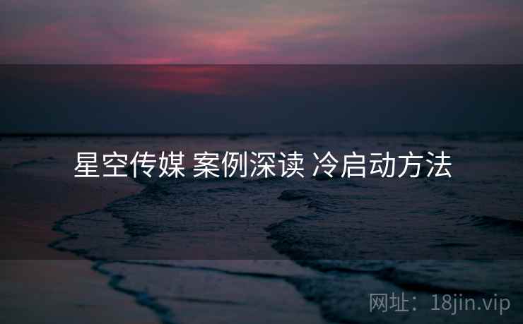 星空传媒 案例深读 冷启动方法